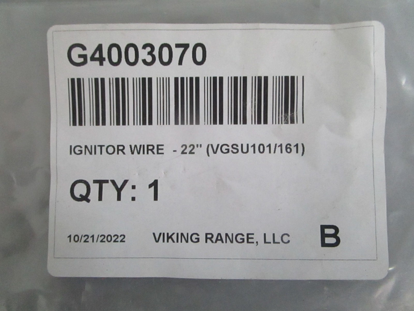 *NEW OEM* 0820 Viking Ignitor Wire G4003070