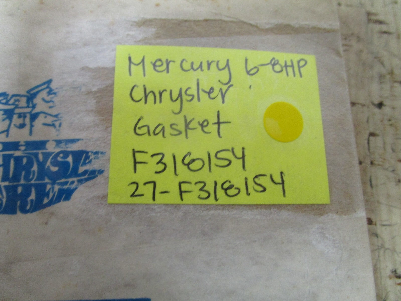 *NEW OEM* (LOT OF 2) 0810 Mercury Chrysler 6-8HP Gasket F318154 27-F318154