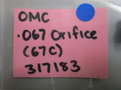 *NEW OEM* 0770 OMC Johnson Evinrude .067 Orifice (67c) 317183 0317183