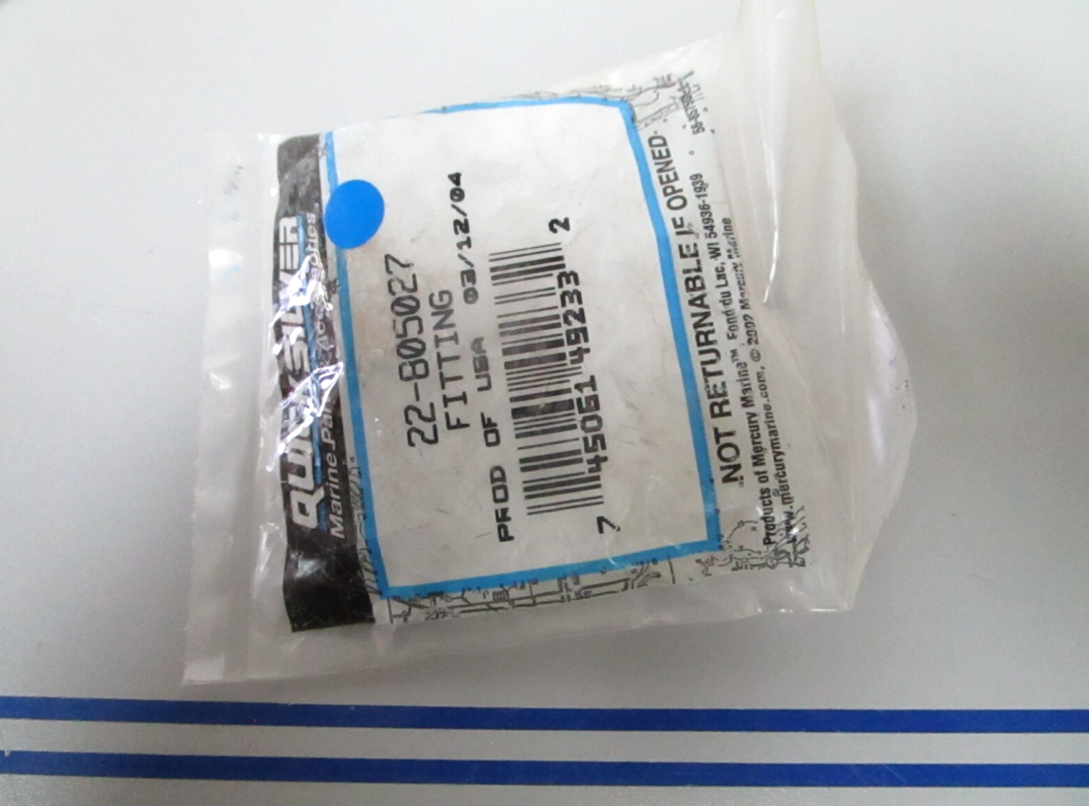 *NEW OEM* 0810 Mercury Quicksilver Fitting 22-805027