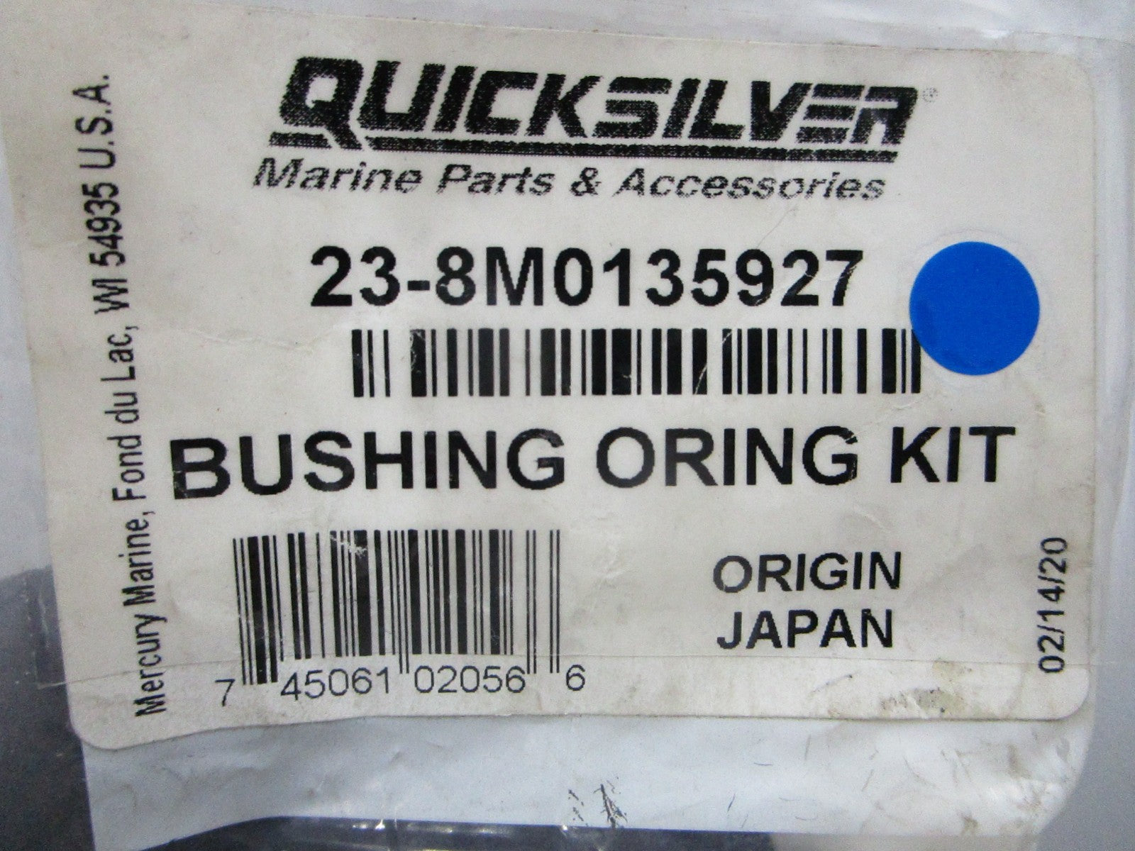 *NEW OEM* 0810 Mercury Quicksilver Bushing O-Ring Kit 23-8M0135927