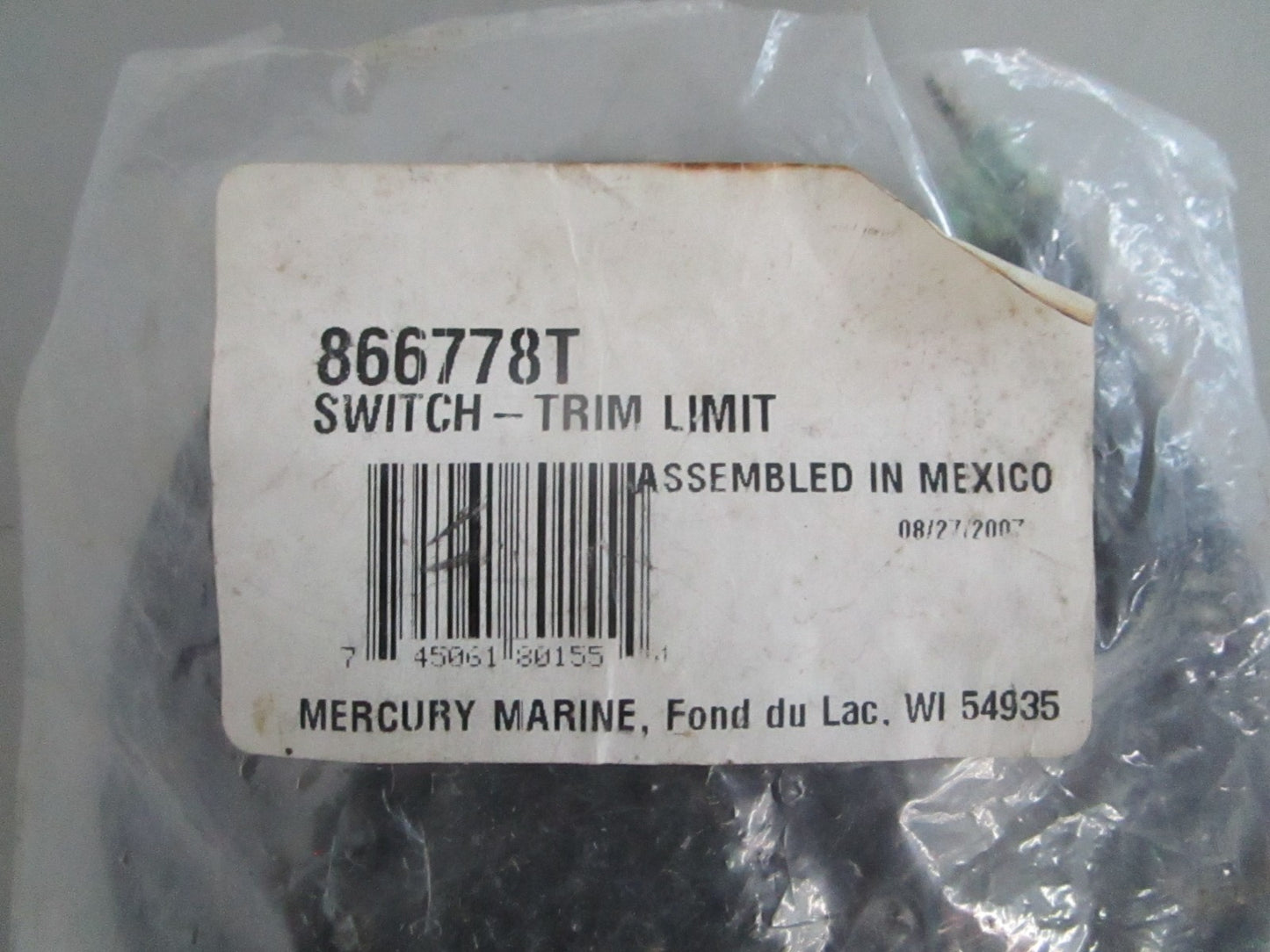 *NEW OEM* 0820 Mercury Quicksilver Trim Limit Switch 866778T