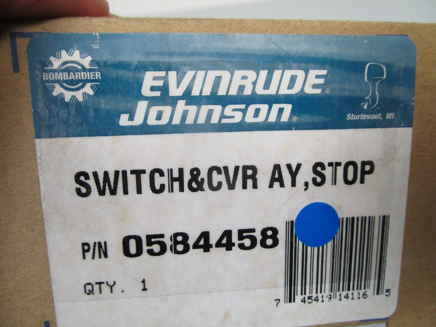*NEW OEM* 0720 OMC Johnson Evinrude Stop Switch Assembly 584458 0584458