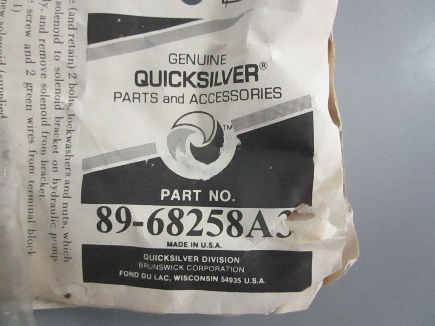 *NEW OEM* 0820 Mercury Quicksilver Trim Solenoid Kit 89-68258A3