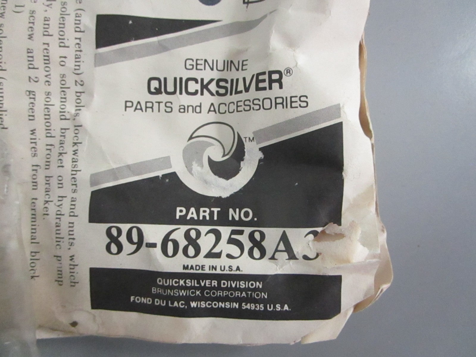 *NEW OEM* 0820 Mercury Quicksilver Trim Solenoid Kit 89-68258A3