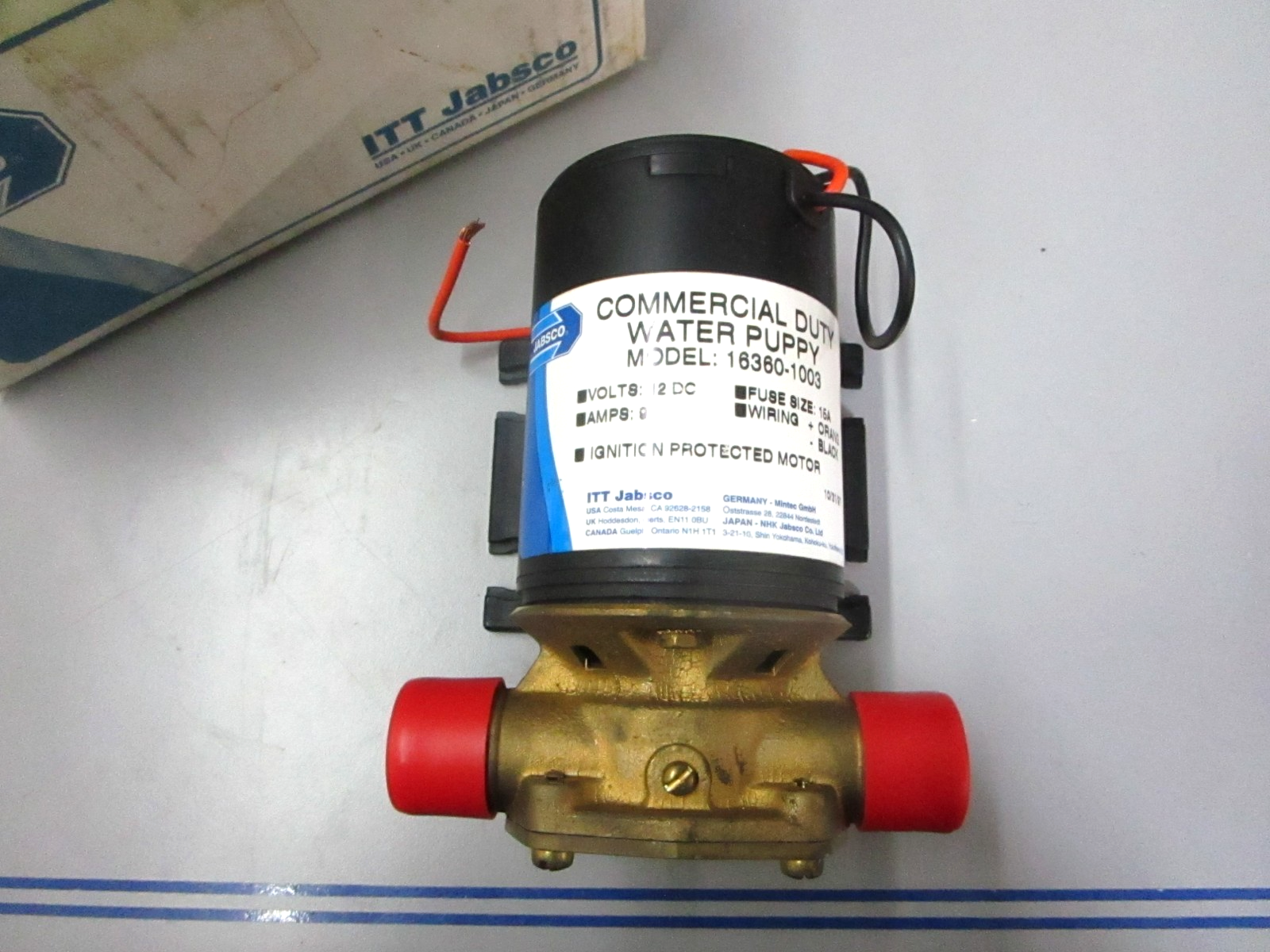 *NEW OEM* 0720 Jabsco 12V Commercial Duty Water Puppy Pump 16360-1003