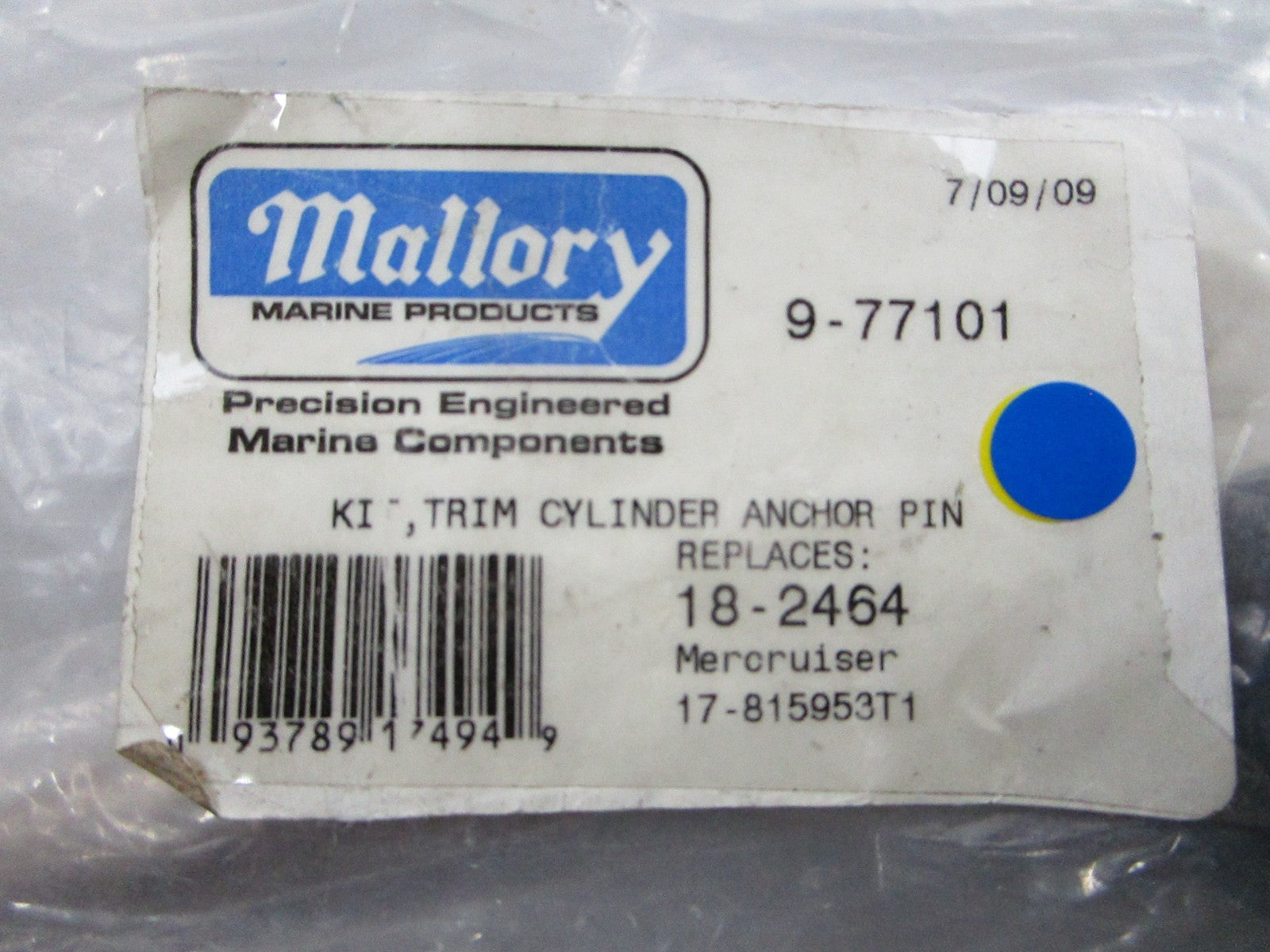 *NEW* 0810 Mallory Trim Cylinder Anchor Pin 9-77101 Rep: 18-2464 17-815953T1
