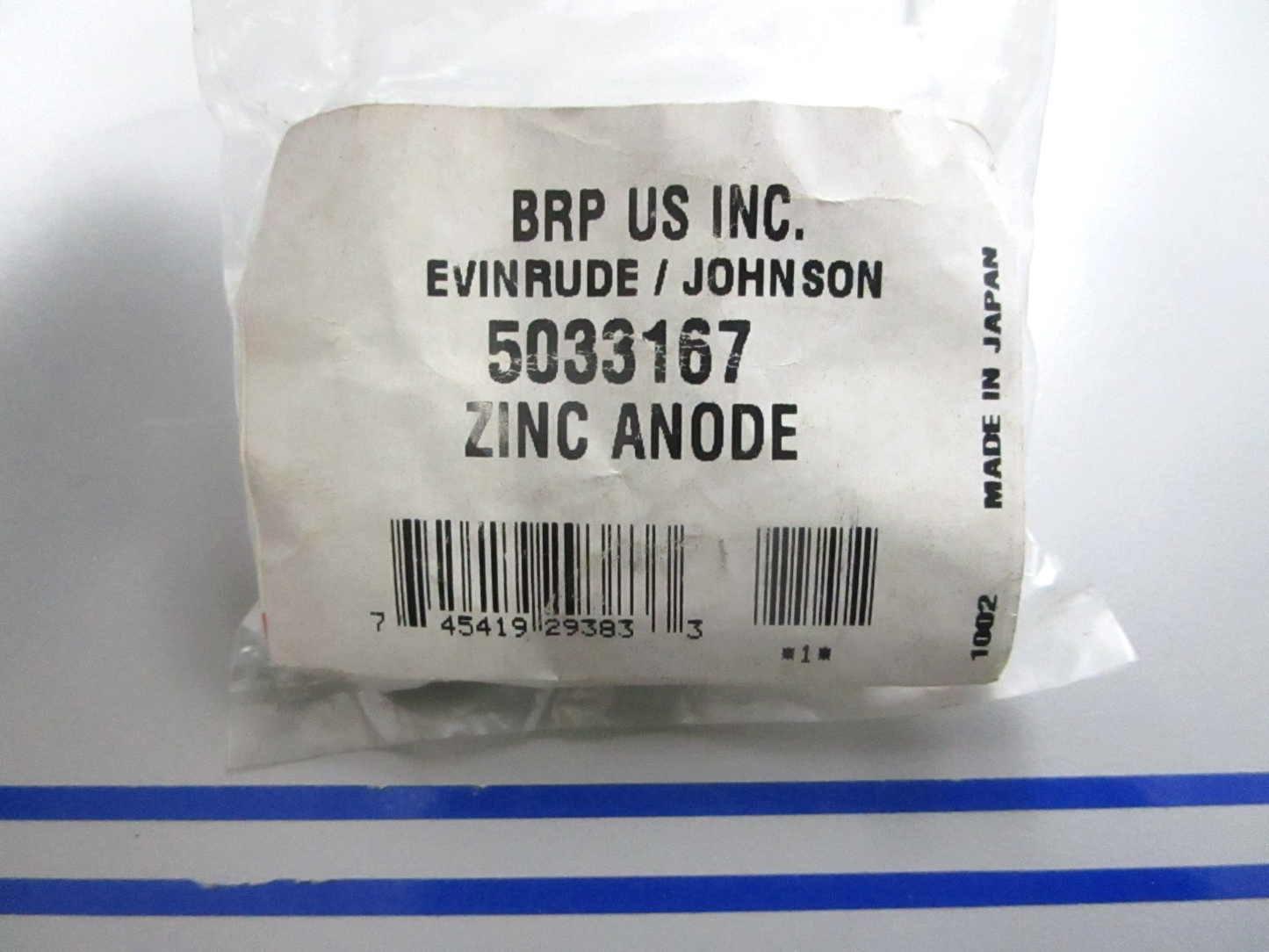 *NEW OEM* 0810 OMC Johnson Evinrude Zinc Anode 5033167