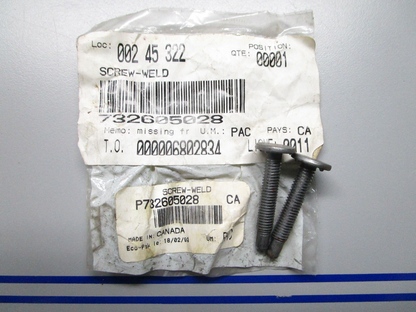 *NEW* (LOT OF 2) 0810 Ski Doo BRP Weld Screw 732605028