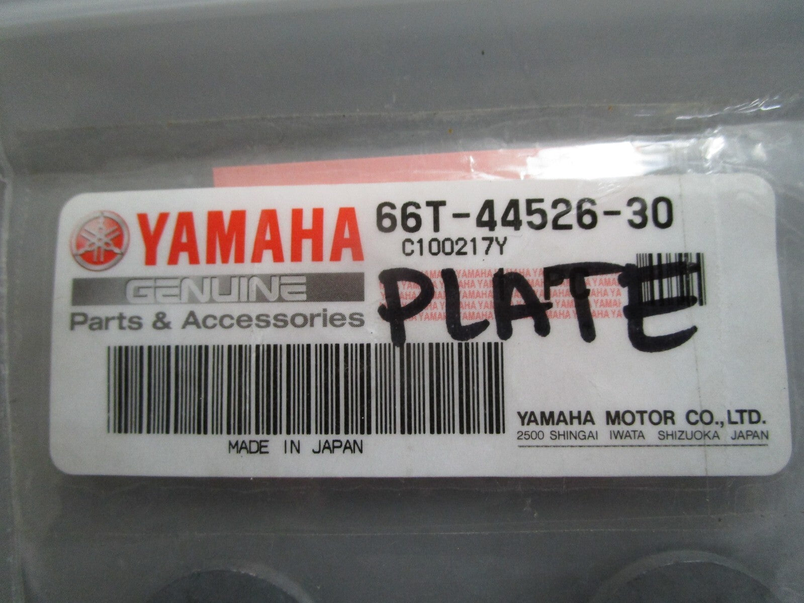 *NEW OEM* 0820 Yamaha Plate 66T-44526-30-00