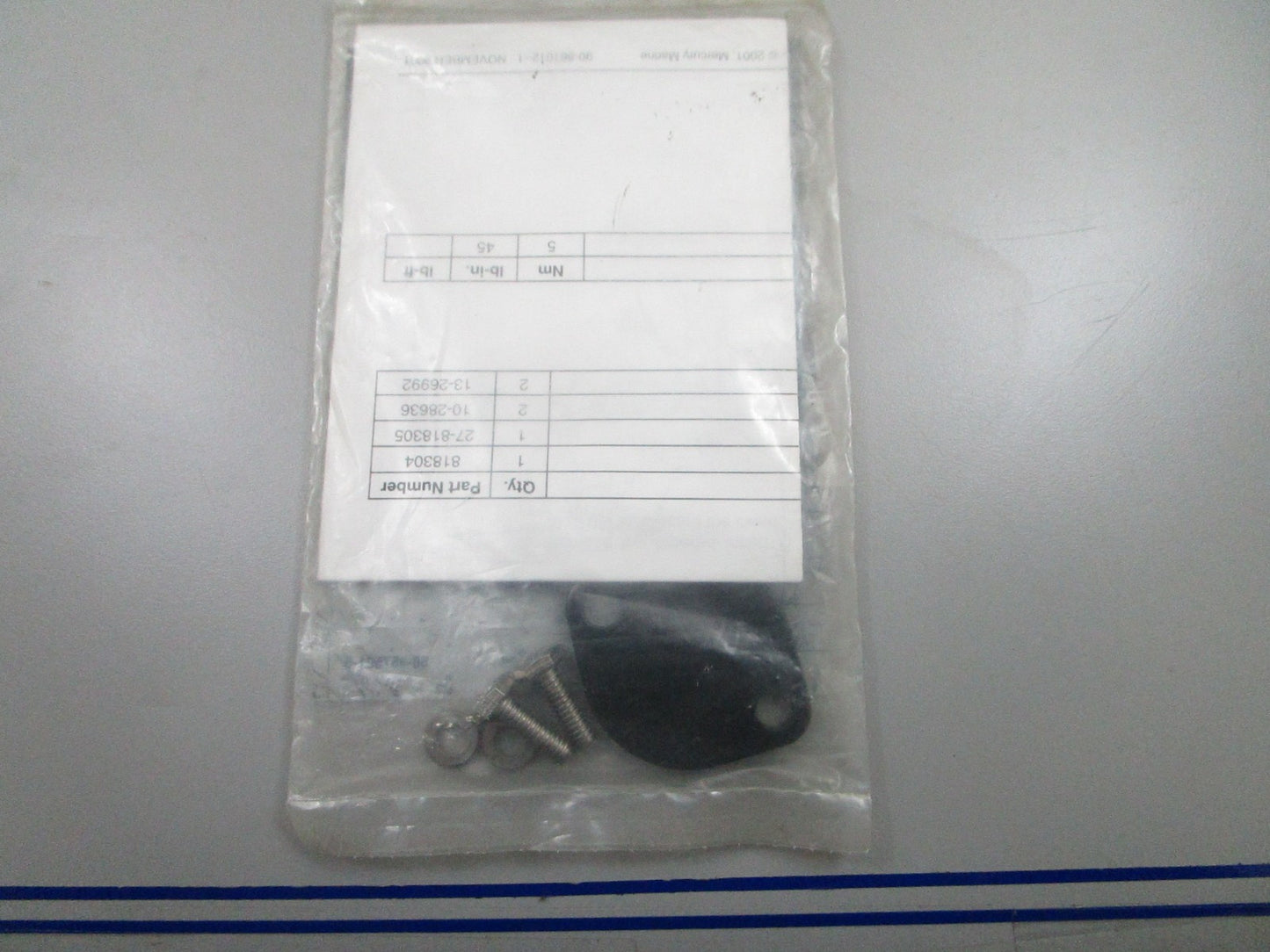 *NEW OEM* 0810 Mercury Quicksilver Block Off Kit 818304A 1