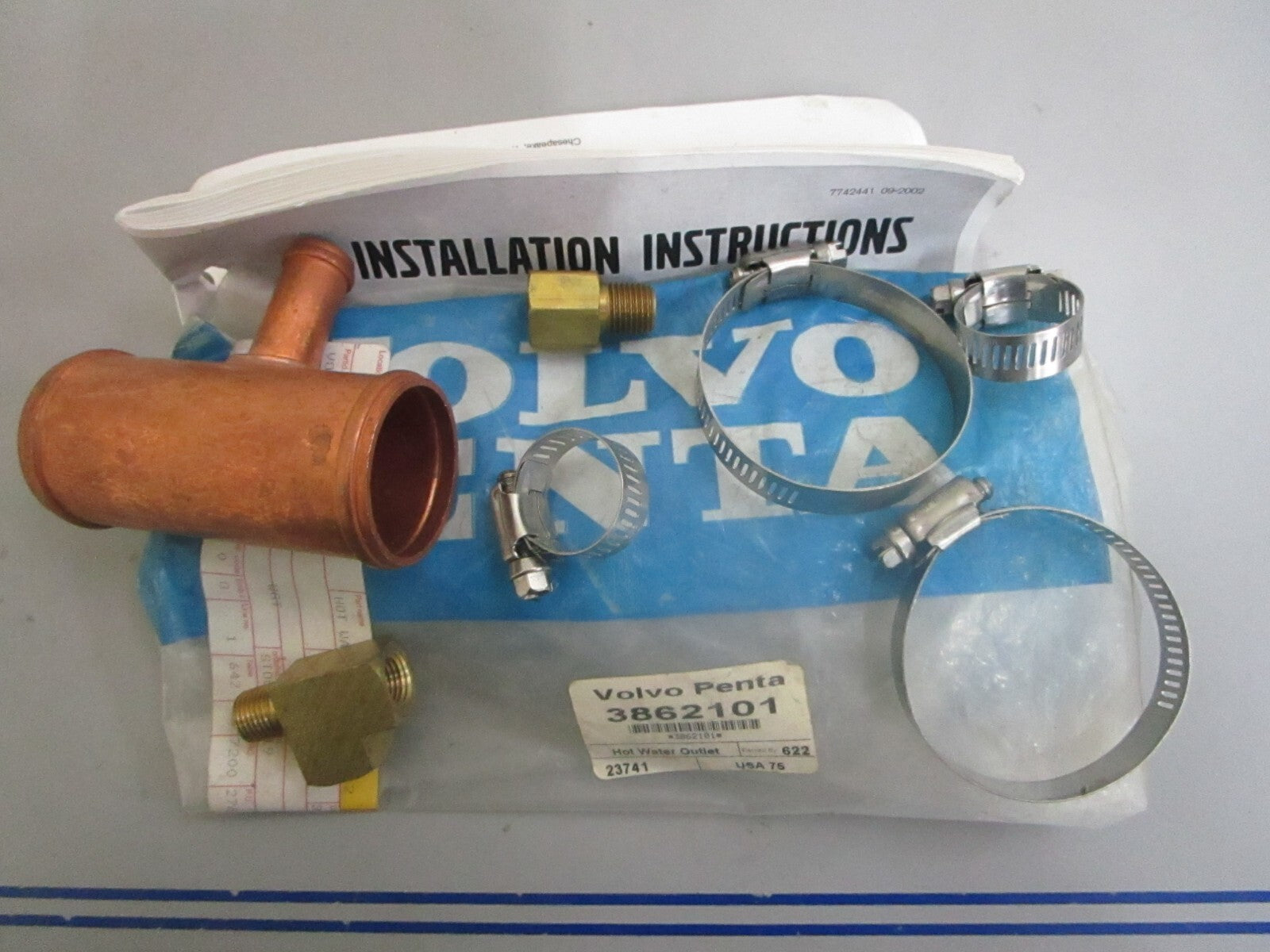 *NEW OEM* 0820 Volvo Penta Hot Water Outlet 3862101