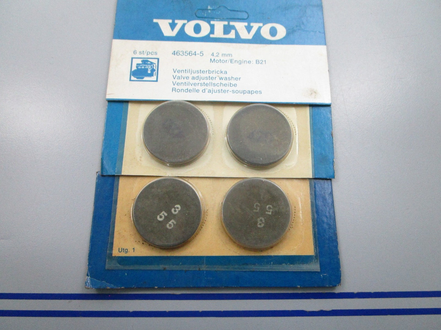 NEW OEM (LOT OF 4) 463551 Volvo Penta 3.55mm Adjusting Washer 0810