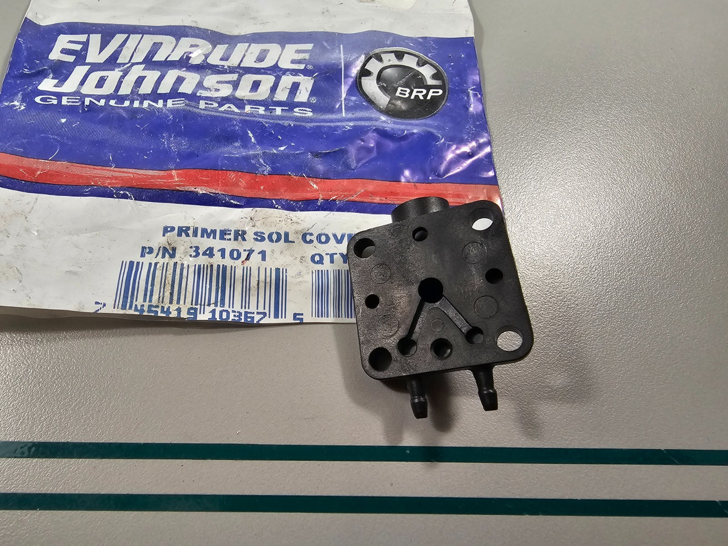 NEW OEM 341071 0341071 OMC Johnson Evinrude Primer Solenoid Cover 0810