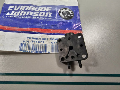 NEW OEM 341071 0341071 OMC Johnson Evinrude Primer Solenoid Cover 0810