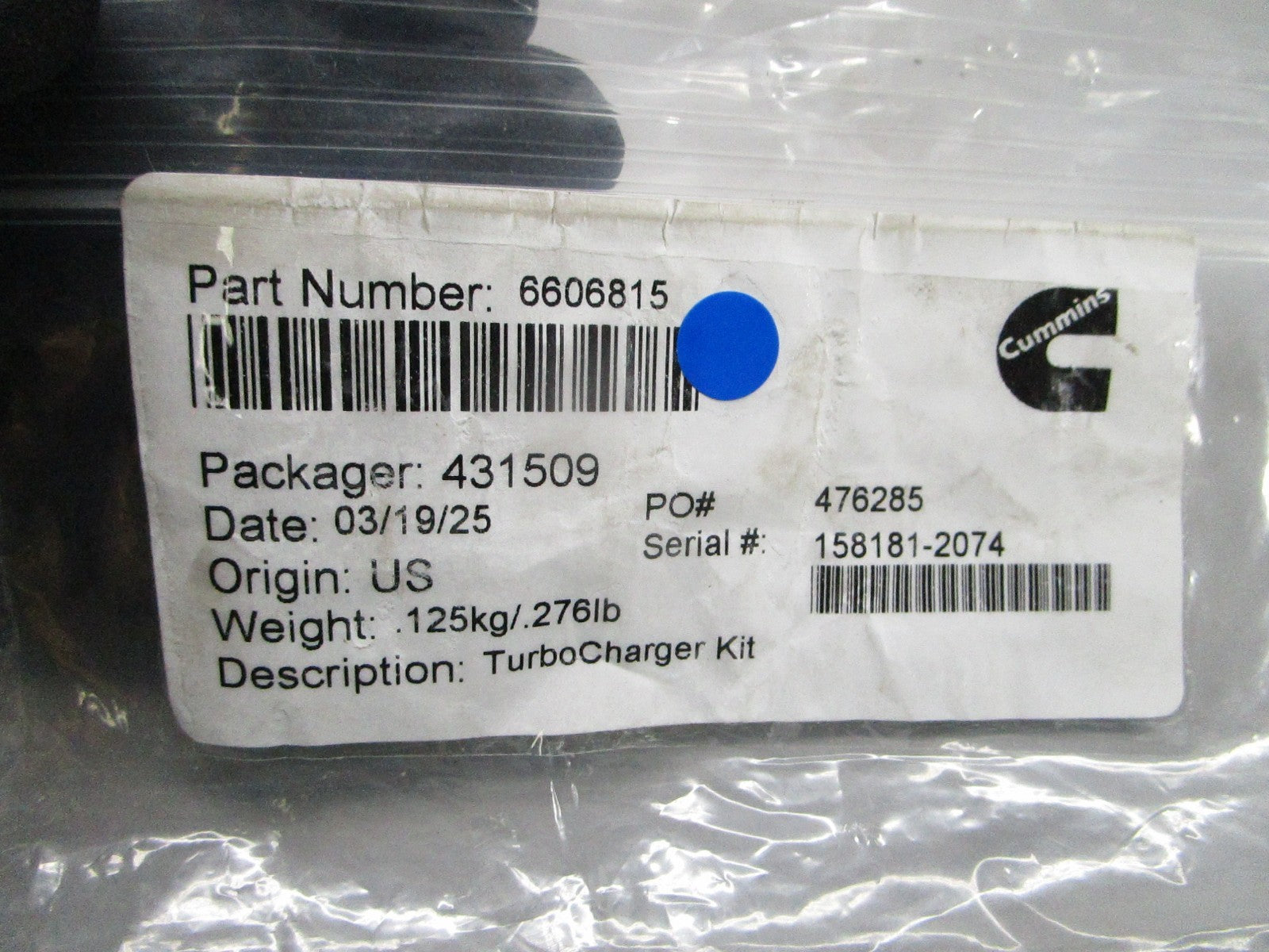 *NEW OEM* 0810 Cummins Turbocharger Kit 6606815