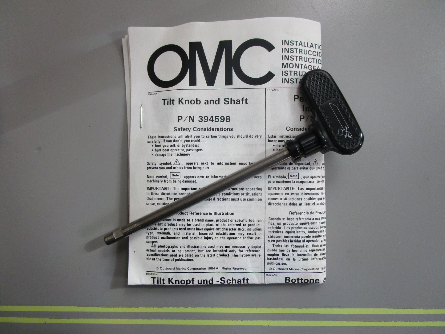 *NEW OEM* 0820 OMC Johnson Evinrude Tilt Knob Ay 434050 0434050