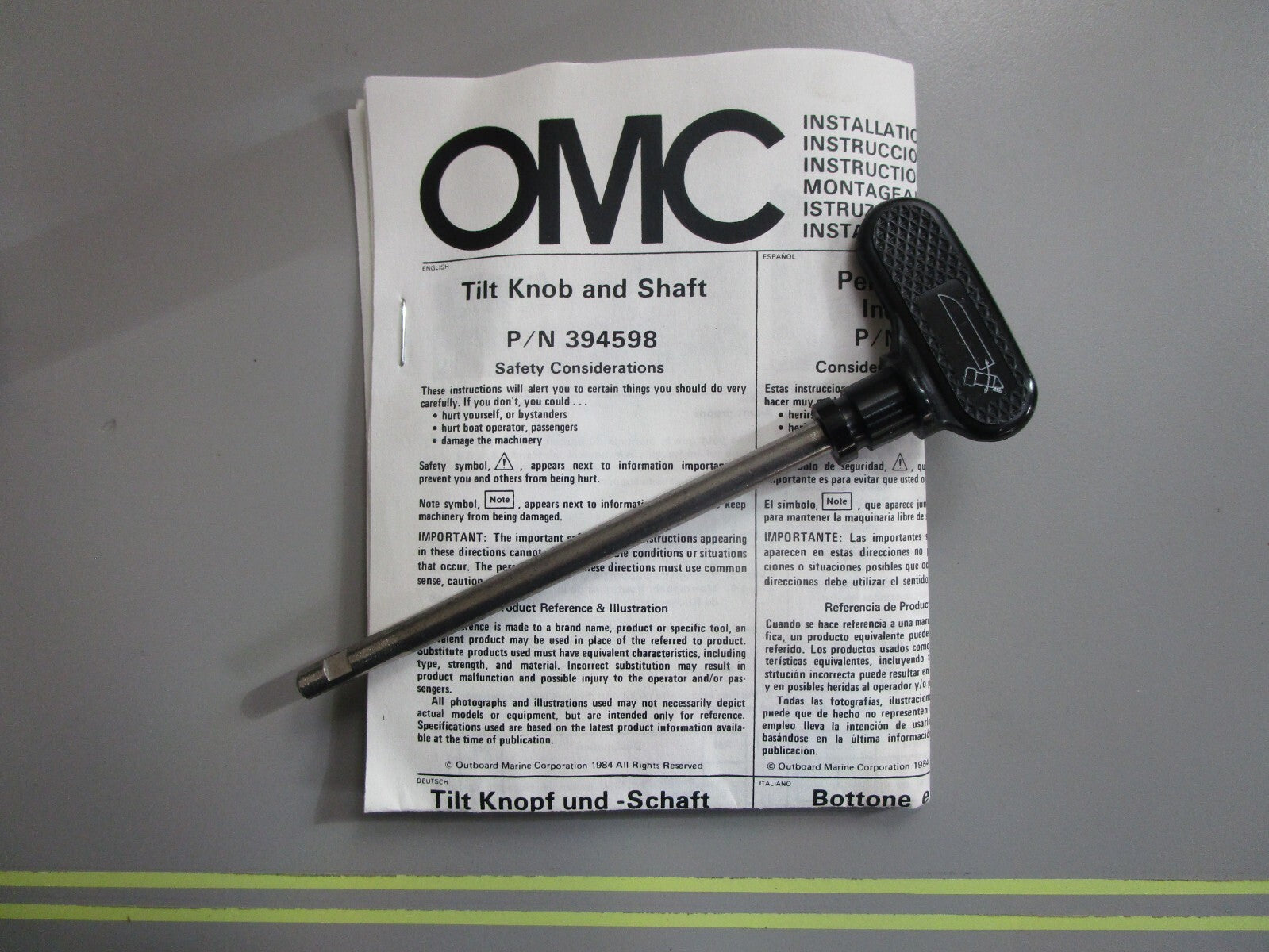 *NEW OEM* 0820 OMC Johnson Evinrude Tilt Knob Ay 434050 0434050