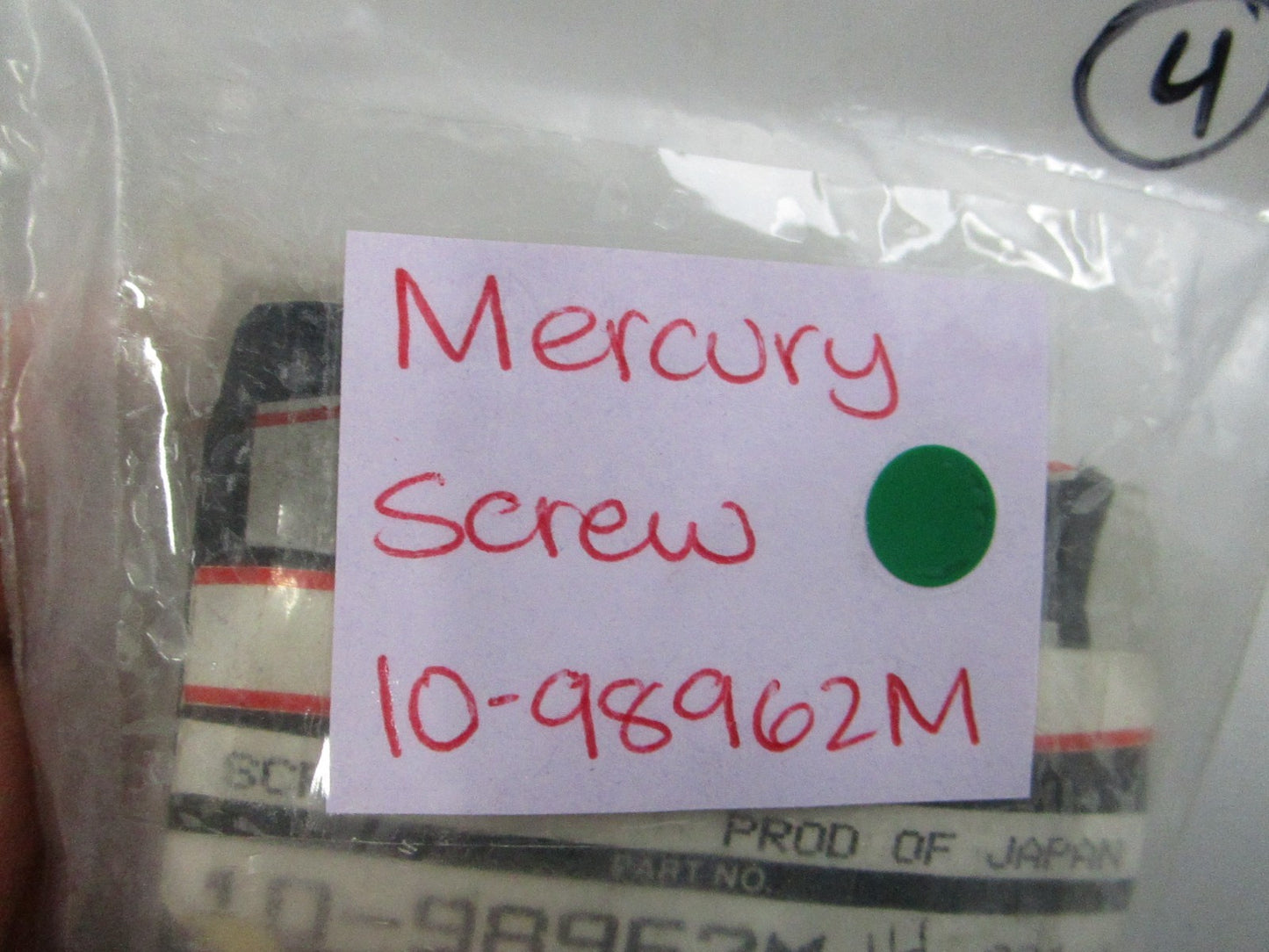 NEW OEM 10-98962M Mercury Quicksilver Screw 0810