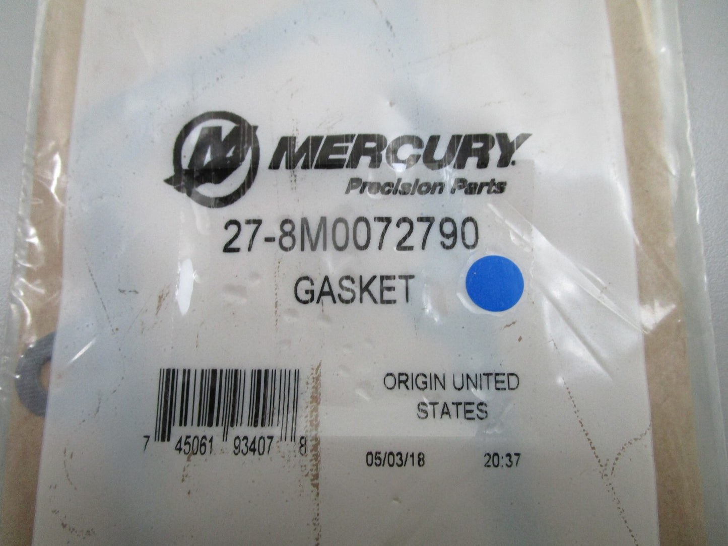 *NEW OEM* 0810 Mercury Quicksilver Gasket 27-8M0072790