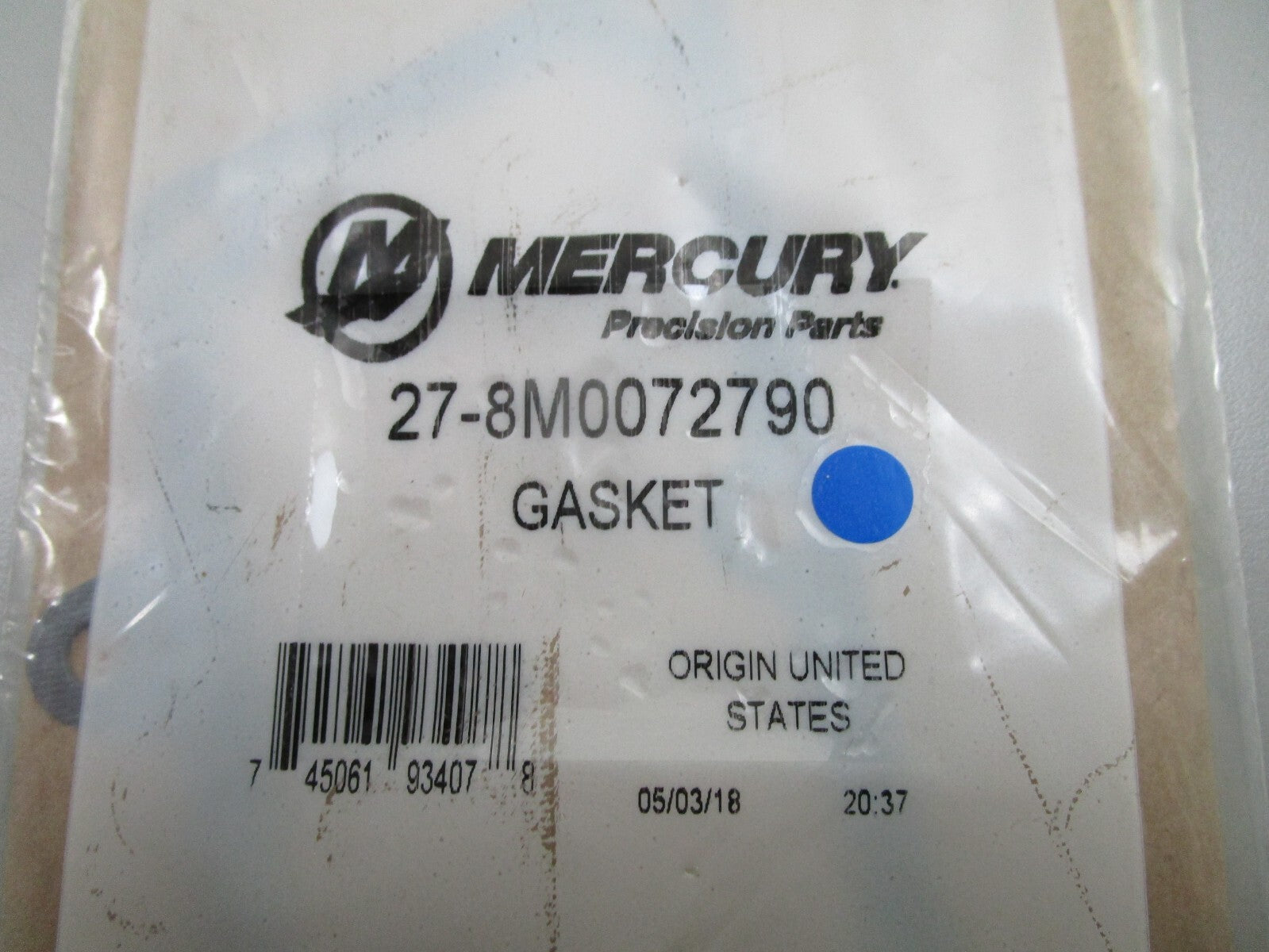 *NEW OEM* 0810 Mercury Quicksilver Gasket 27-8M0072790
