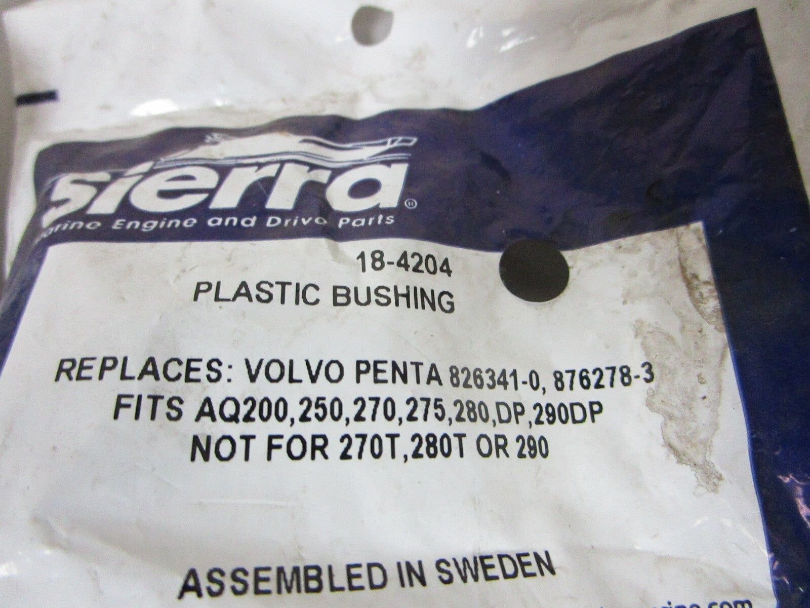*NEW* 0810 Sierra Plastic Bushing 18-4204 Replaces: Volvo 826341