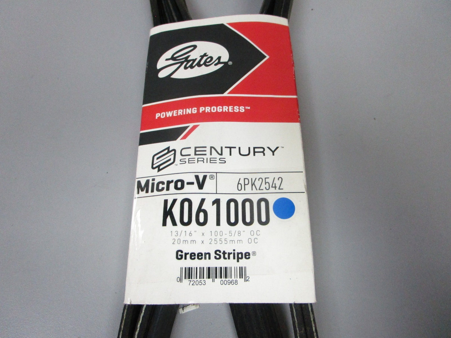 NEW K061000 Gates Micro-V Green Stripe 13/16" x 100 ⅝" Serpentine Belt 0720