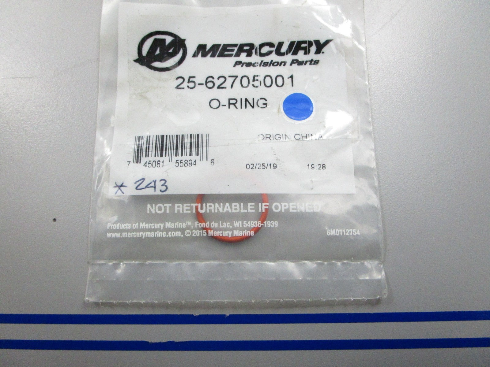 *NEW OEM* 0810 Mercury Quicksilver O-Ring 25-62705001