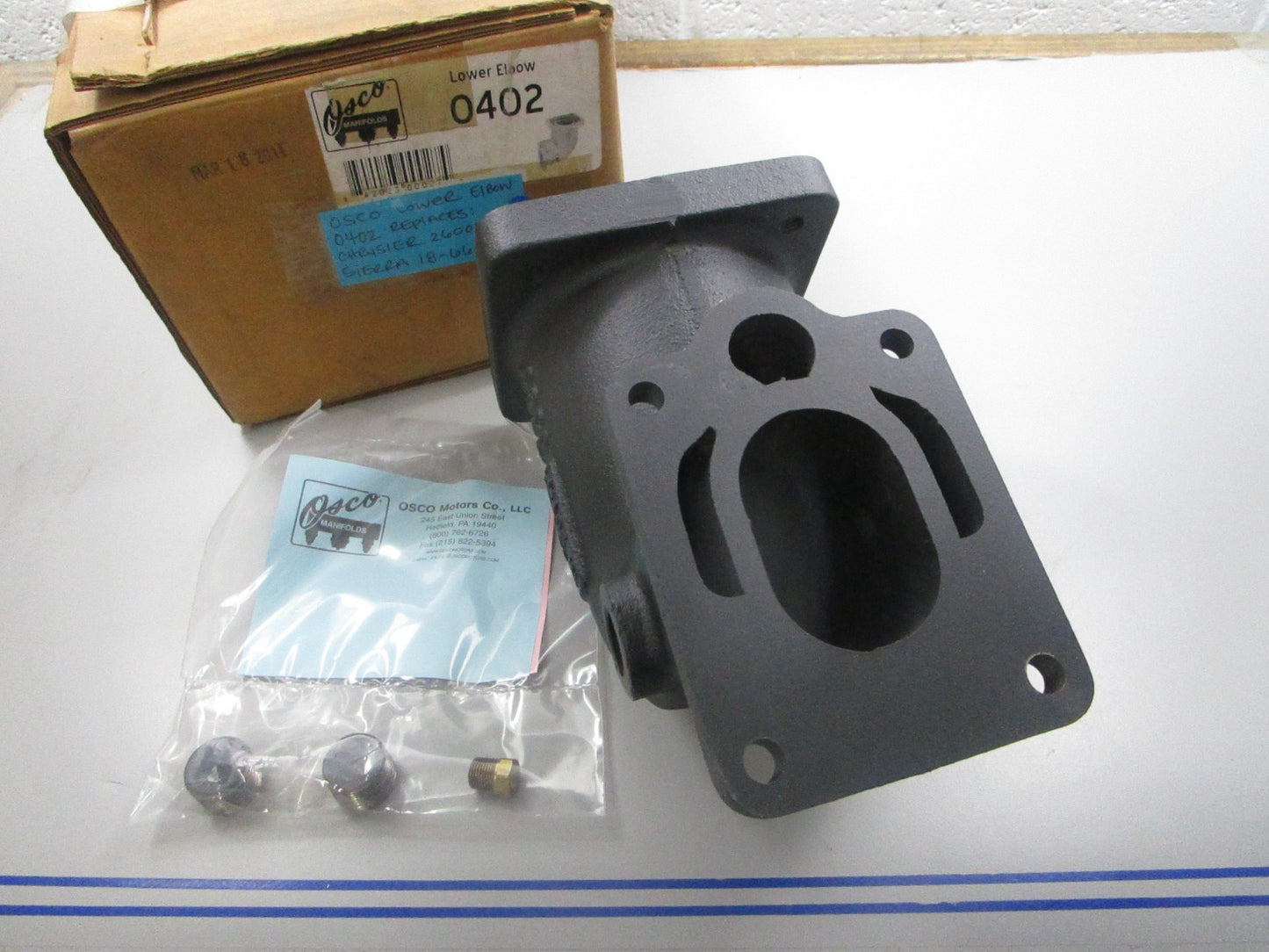 NEW 0402 Replaces: Chrysler 2600402 Sierra 18-6600 Osco Lower Elbow 0810