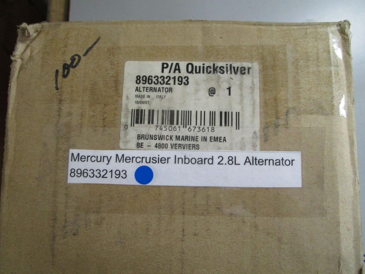 *NEW OEM* 0720 Mercury Mercruiser Inboard 2.8L Alternator 896332193