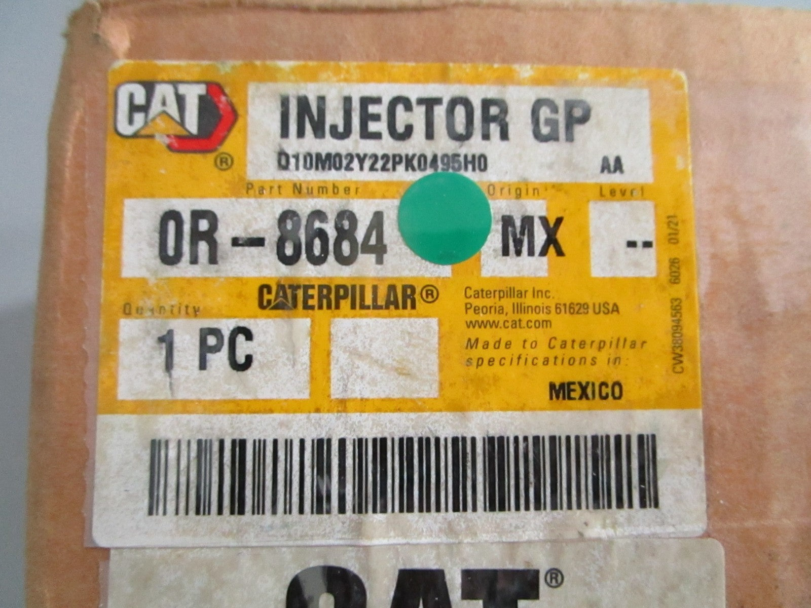 NEW OEM 0R-8684 CAT Remanufactured Injector 0820