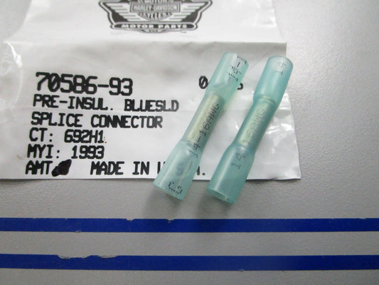 *NEW OEM* (LOT OF 2) 0810 Harley Davidson Blue Solid Splice Connector 70586-93