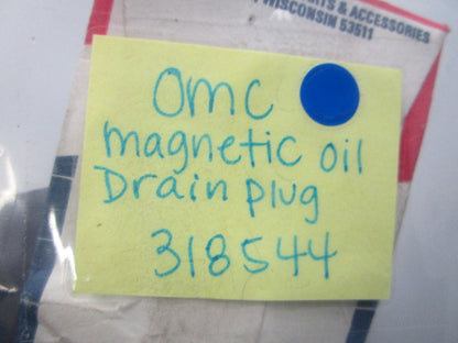 NEW OEM 318544 0318544 OMC Johnson Evinrude Magnetic Oil Drain Plug 0810