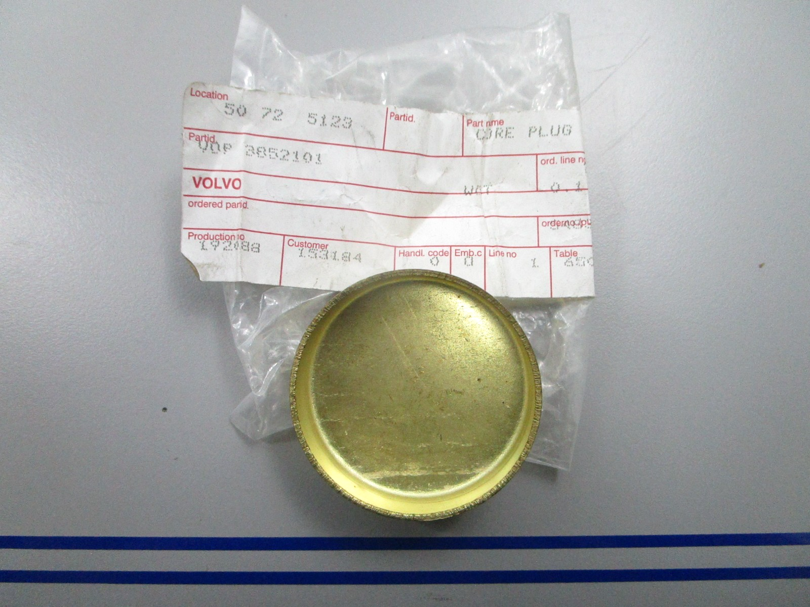 *NEW OEM* 0810 Volvo Penta Core Plug 3852101