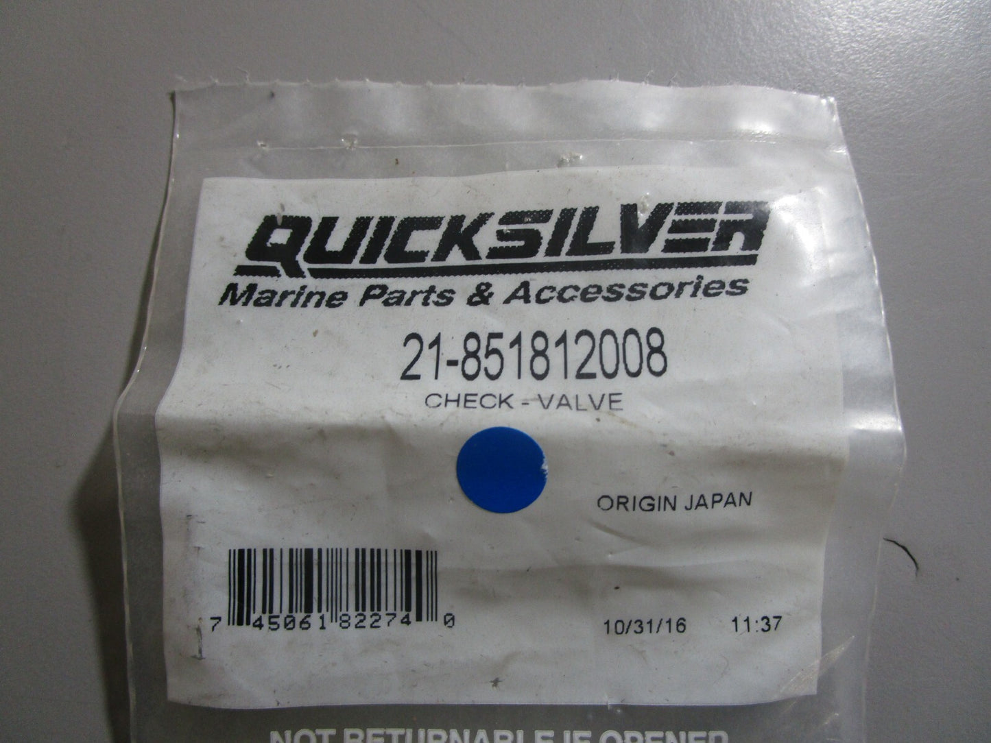 *NEW OEM* 0810 Mercury Quicksilver Check Valve 21-851812008