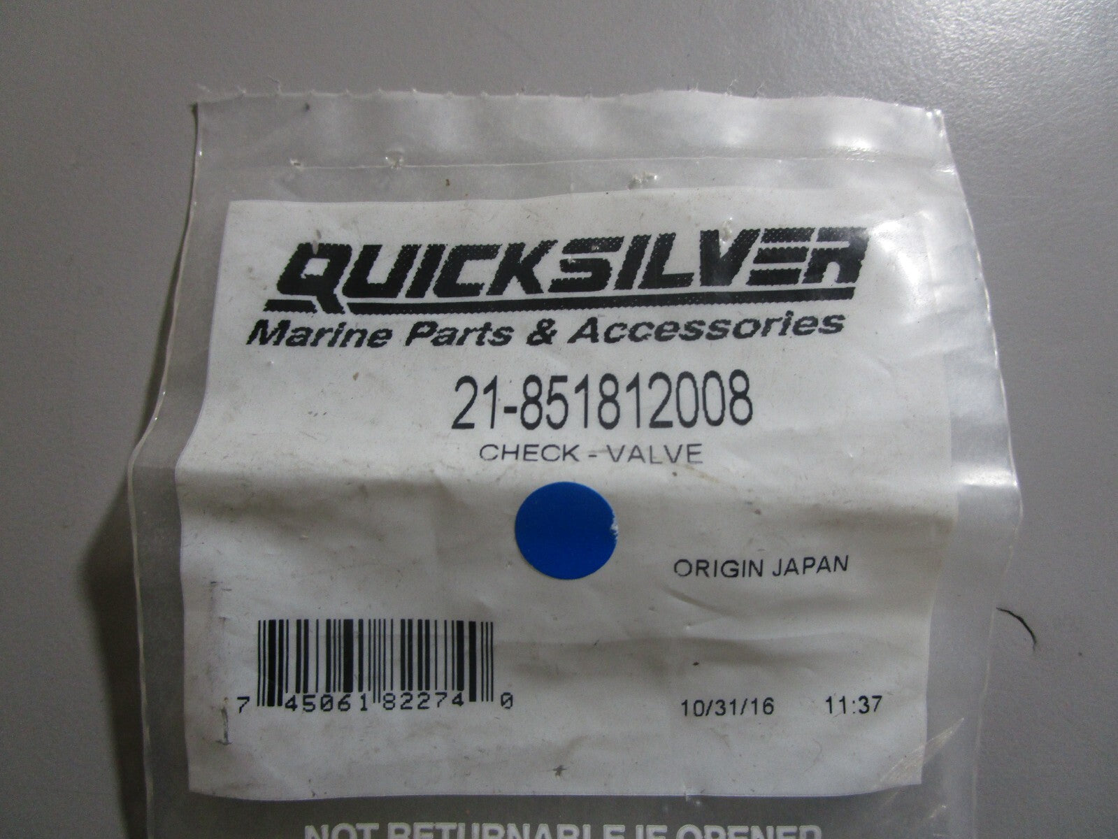 *NEW OEM* 0810 Mercury Quicksilver Check Valve 21-851812008