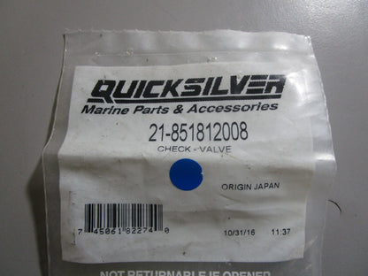 *NEW OEM* 0810 Mercury Quicksilver Check Valve 21-851812008