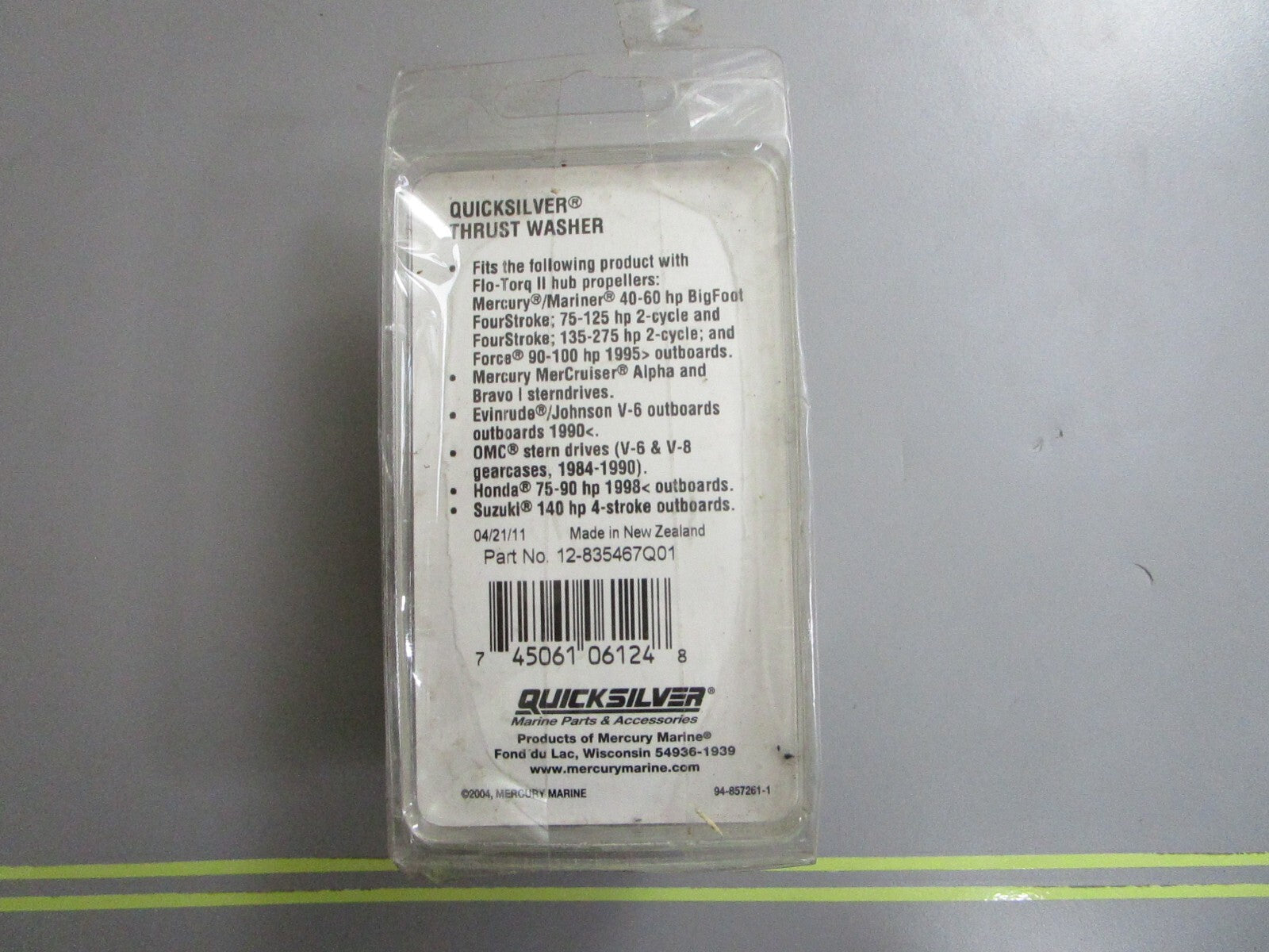 *NEW OEM* 0810 Mercury Quicksilver Thrust Washer 12-835467Q01