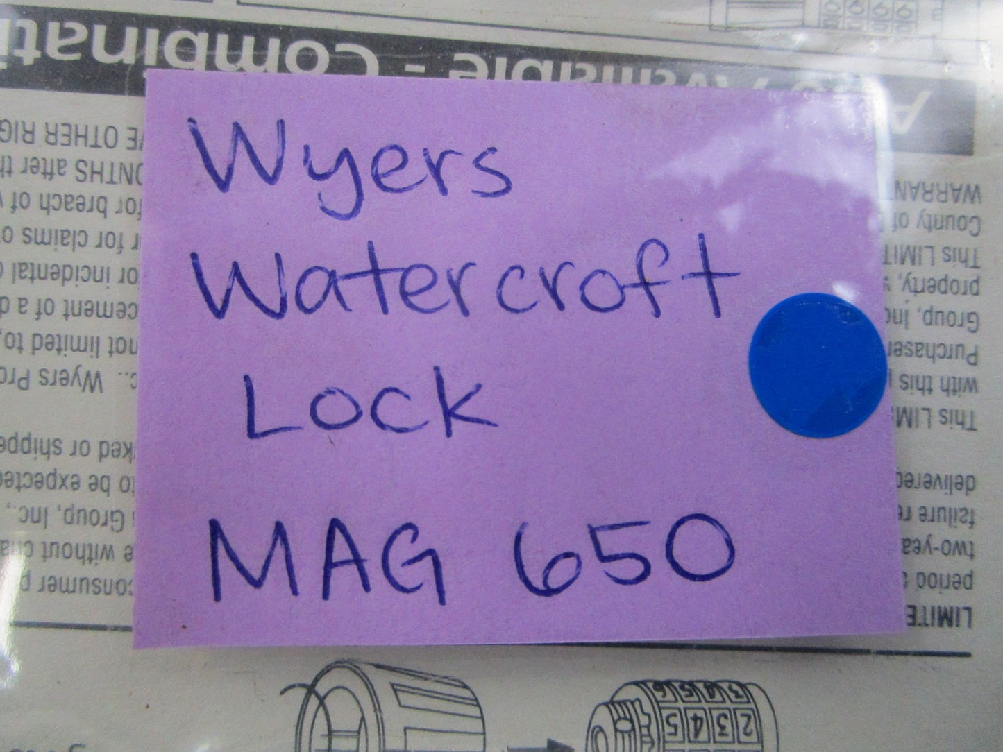 NEW MAG 650 Wyers Watercraft Lock 0810