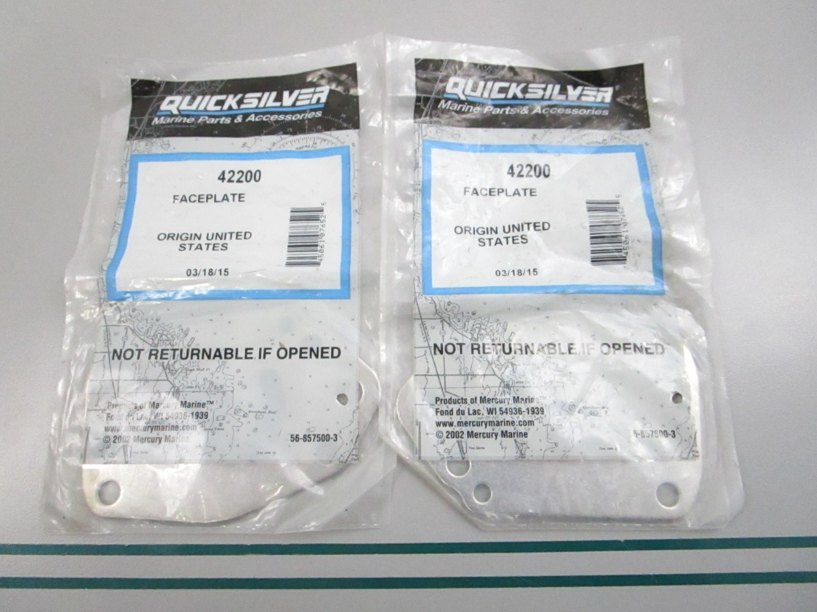 NEW OEM (LOT OF 2) 42200 Mercury Quicksilver Faceplate 0810