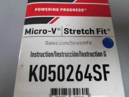NEW K050264SF Gates Micro-V Stretch Fit Belt 0720
