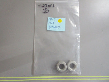*NEW OEM* (LOT OF 2) 0810 OMC Johnson Evinrude Nut 308457 0308457