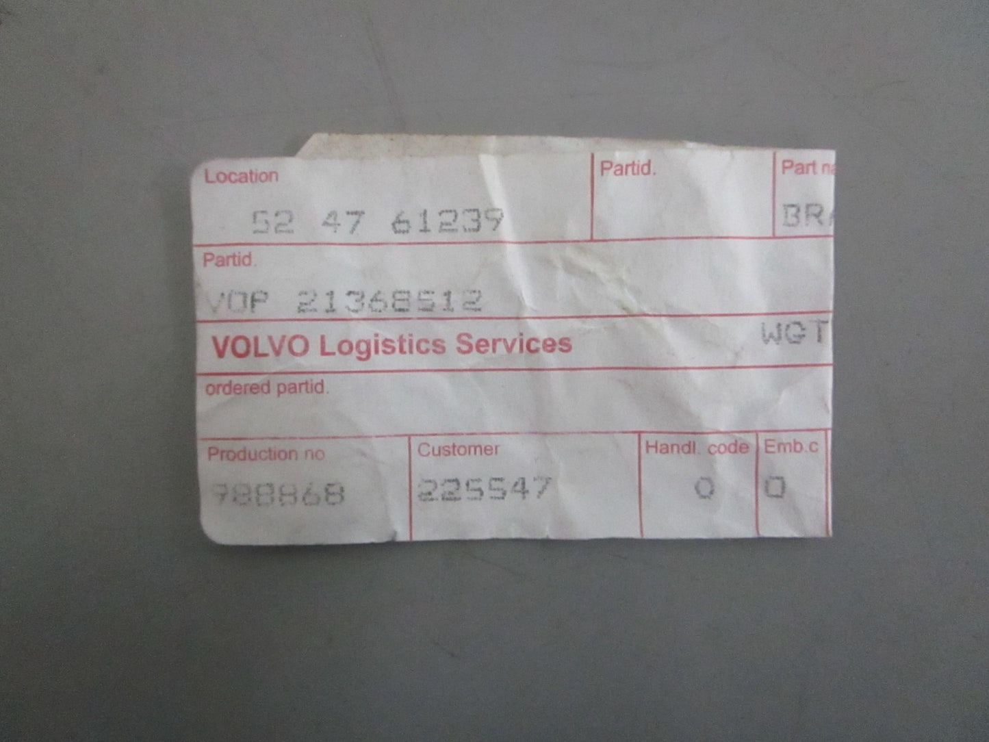 NEW OEM 21368512 Volvo Penta Bracket 0820