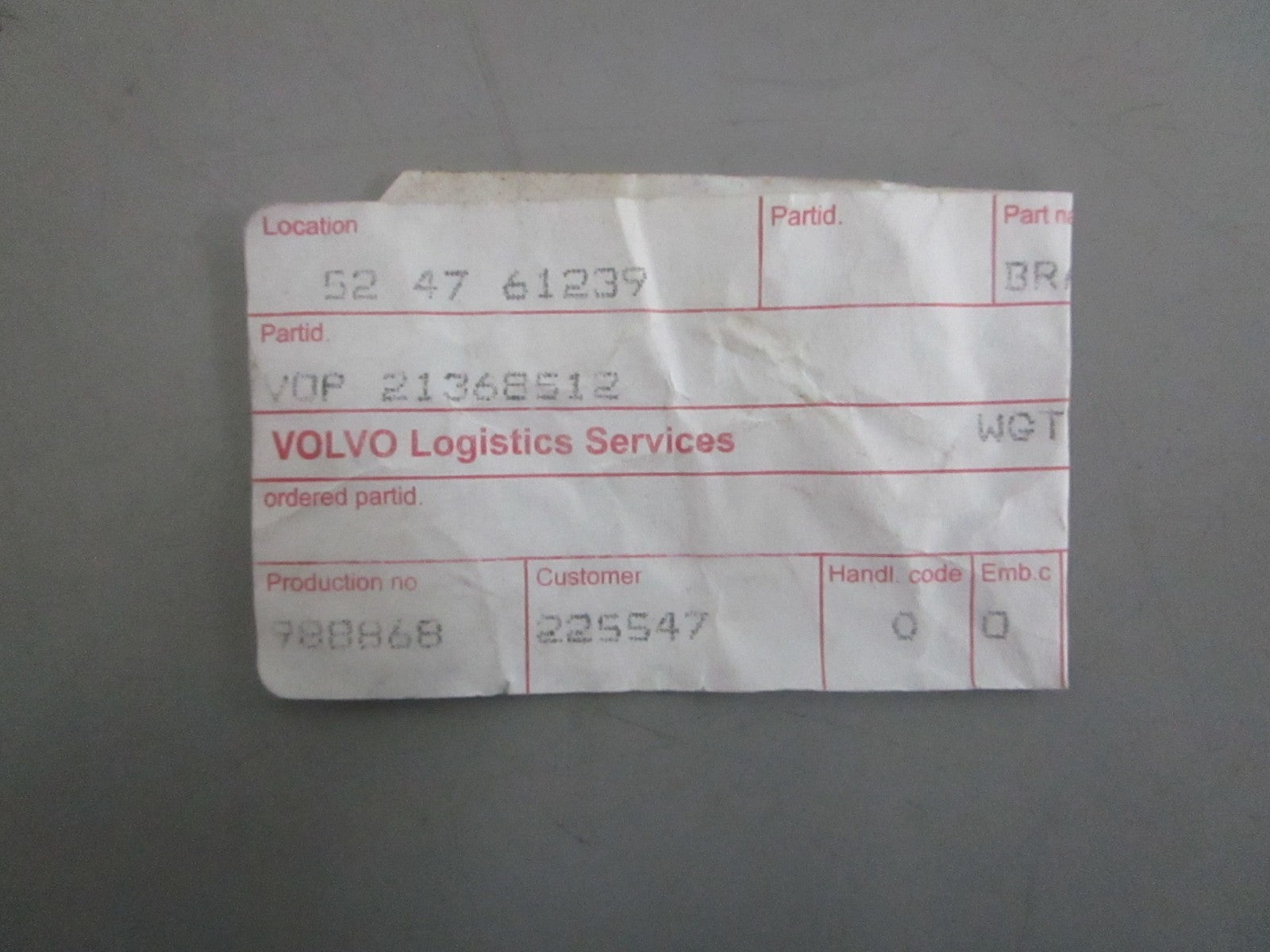 NEW OEM 21368512 Volvo Penta Bracket 0820