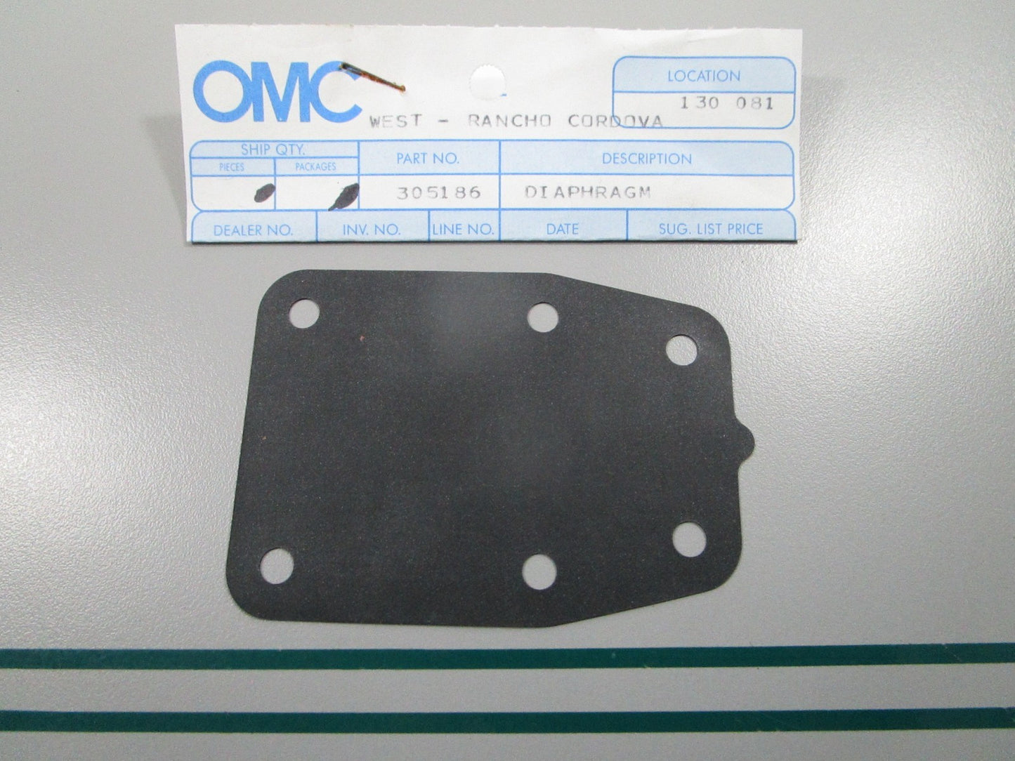 NEW OEM 305186 0305186 OMC Johnson Evinrude Diaphragm 0810