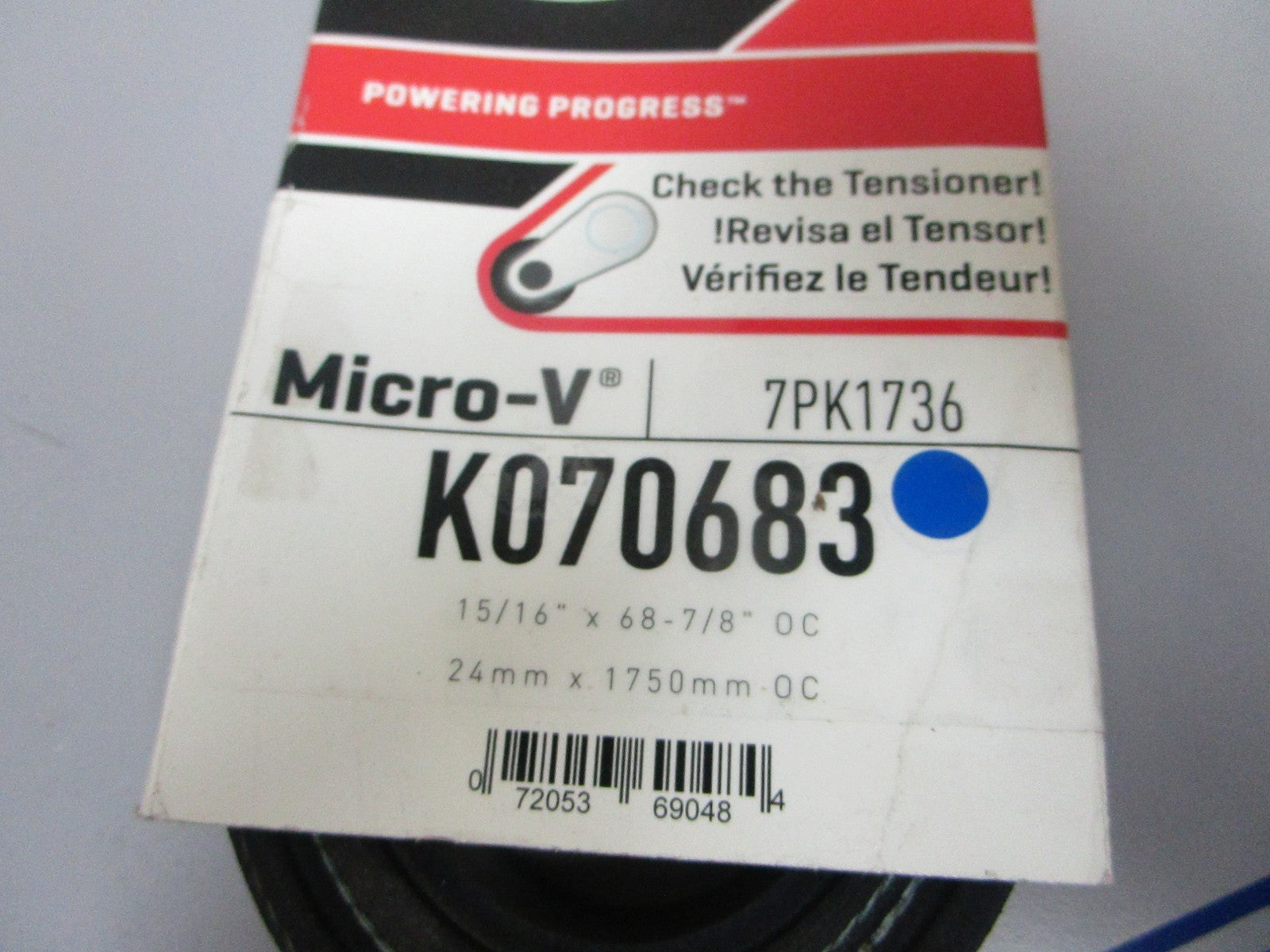 NEW K070683 Gates Micro-V 15/16" x  68 ⅞" Serpentine Belt 0720