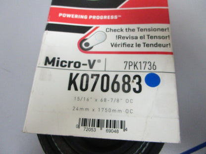 NEW K070683 Gates Micro-V 15/16" x  68 ⅞" Serpentine Belt 0720