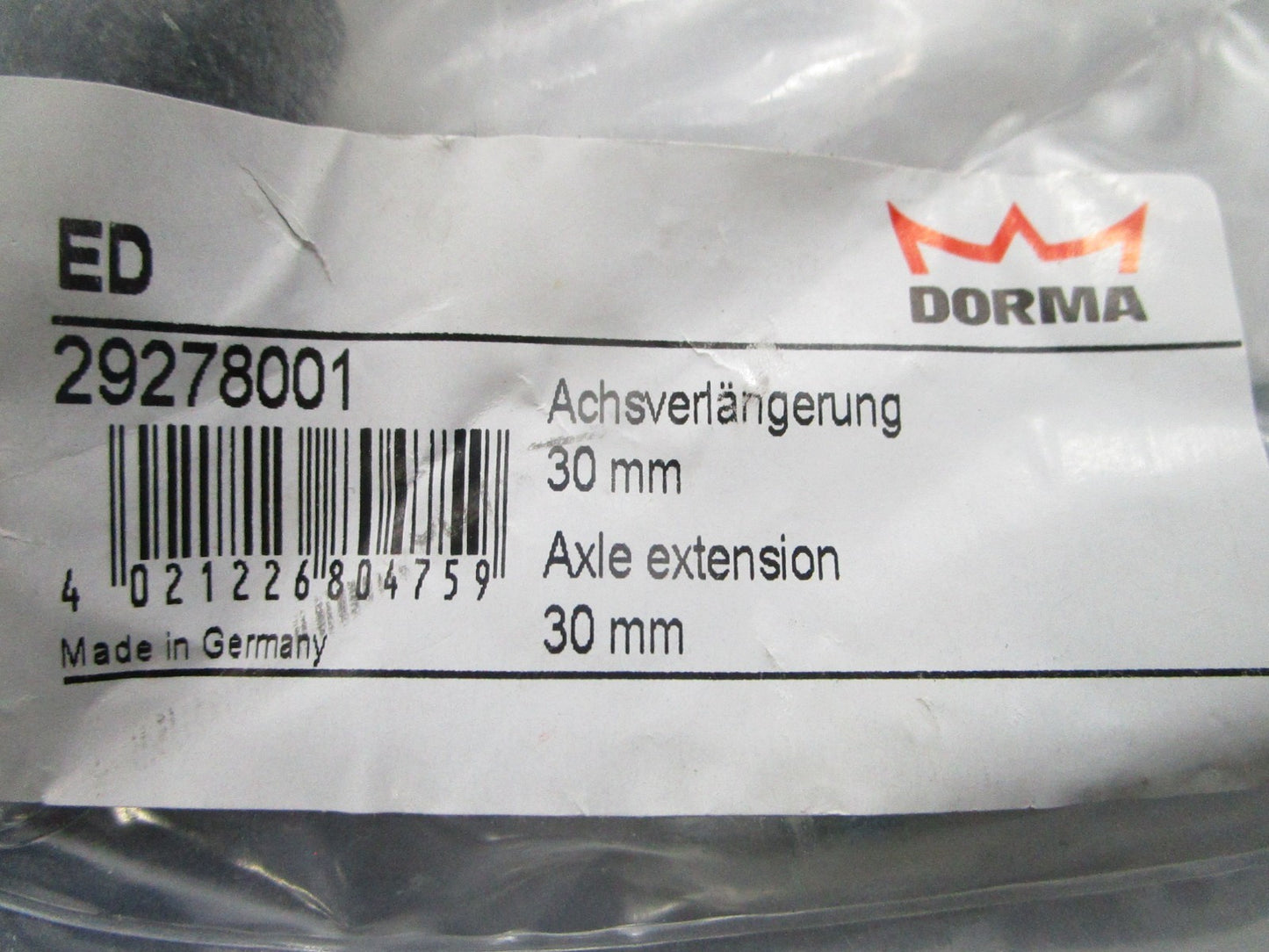 NEW Dorma 29278001 30mm Axle Extension 0810