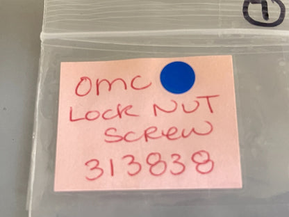 *NEW OEM* 0810 OMC Johnson Evinrude Lock Nut Screw 313838 0313838
