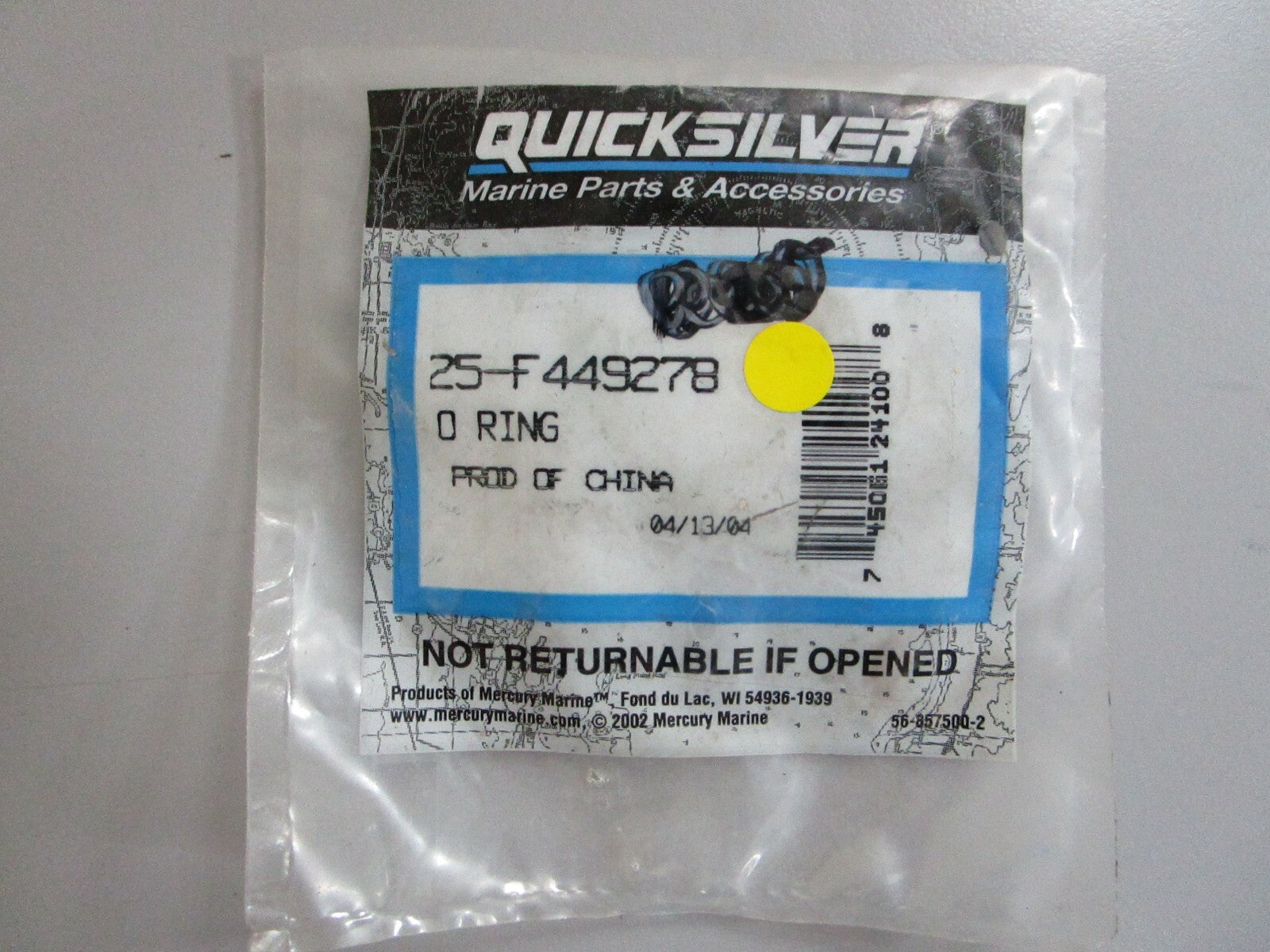 *NEW OEM* 0810 Mercury Quicksilver O-Ring 25-F449278
